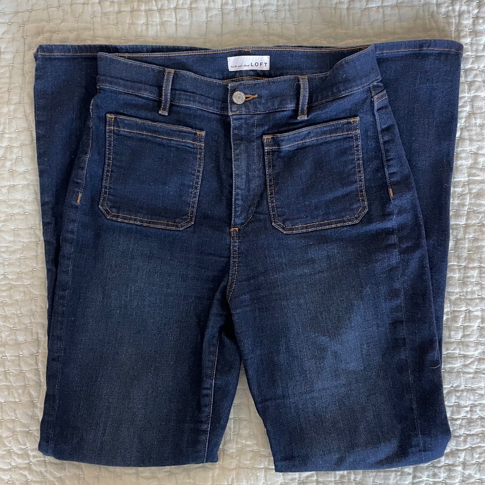 Loft Slim Flare Petite Jeans